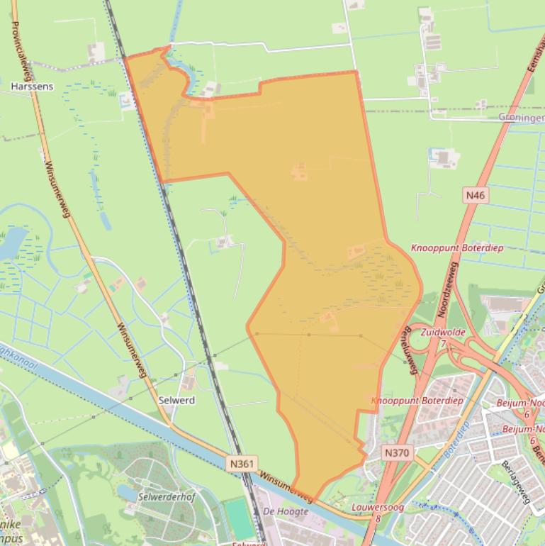 Kaart van postcodegebied 9738AD.