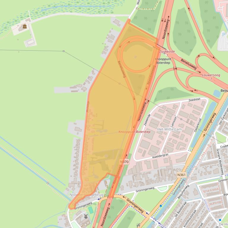 Kaart van postcodegebied 9738AG.