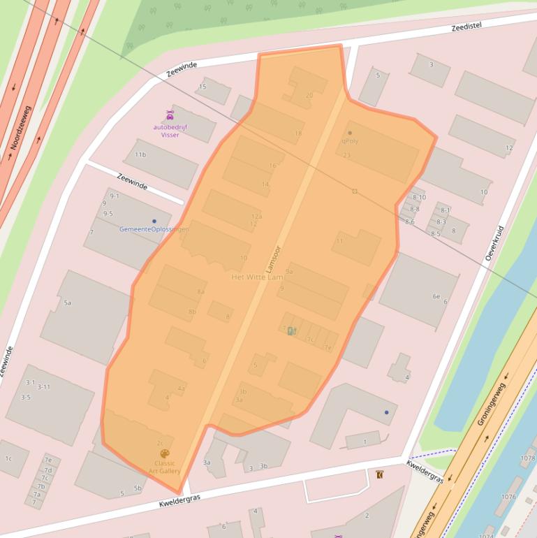 Kaart van postcodegebied 9738AL.