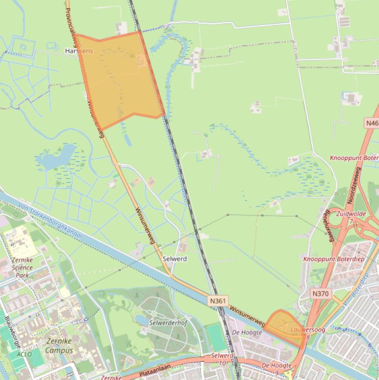 Kaart van postcodegebied 9738TC.