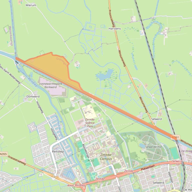 Kaart van postcodegebied 9738TE.