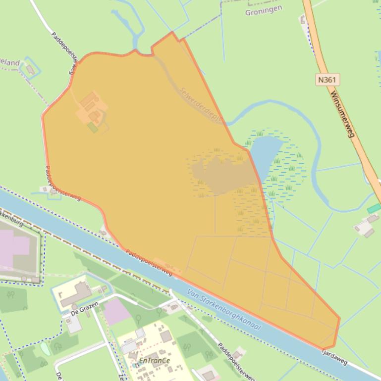 Kaart van postcodegebied 9738TG.