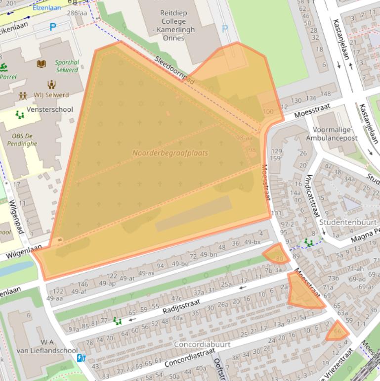 Kaart van postcodegebied 9741AC.