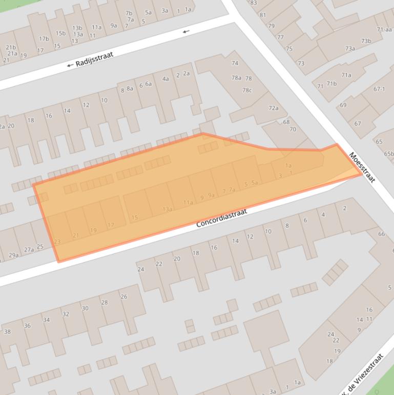 Kaart van postcodegebied 9741BA.