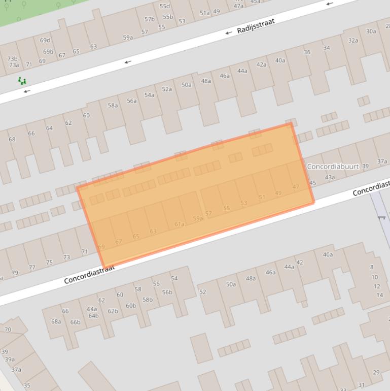 Kaart van postcodegebied 9741BC.