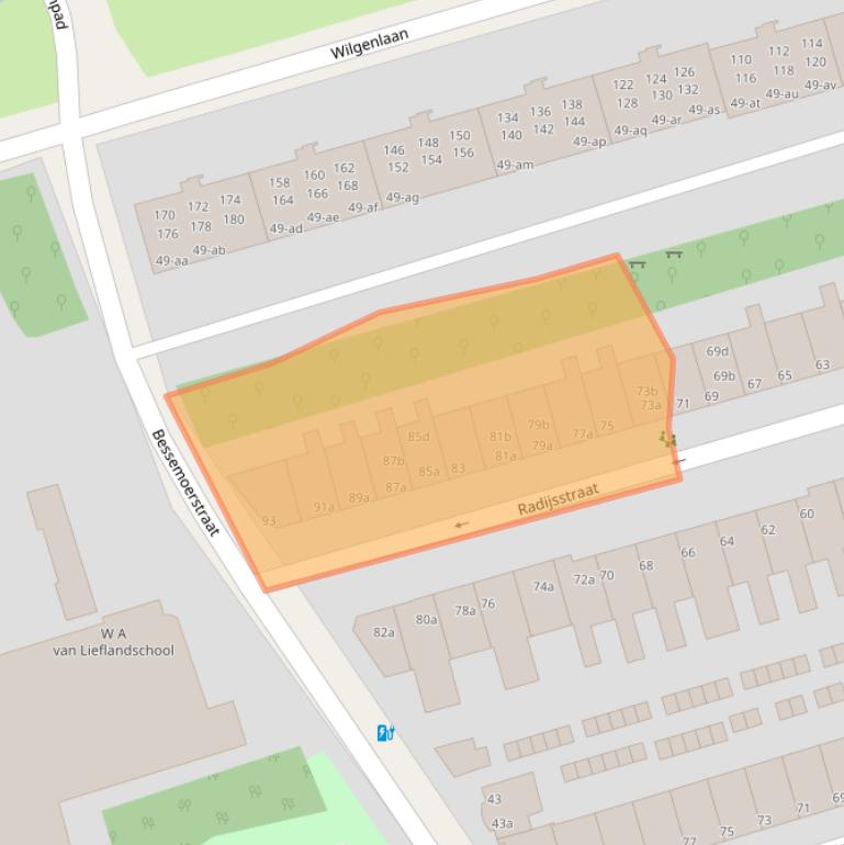 Kaart van postcodegebied 9741BM.