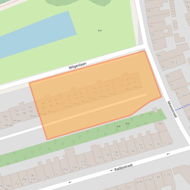 Kaart van postcodegebied 9741BT.