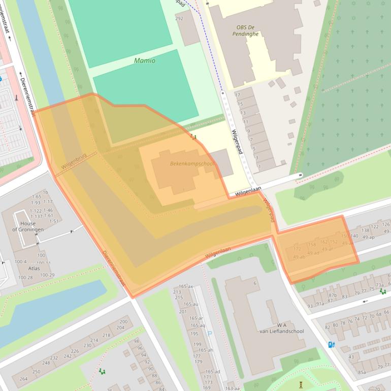 Kaart van postcodegebied 9741BX.