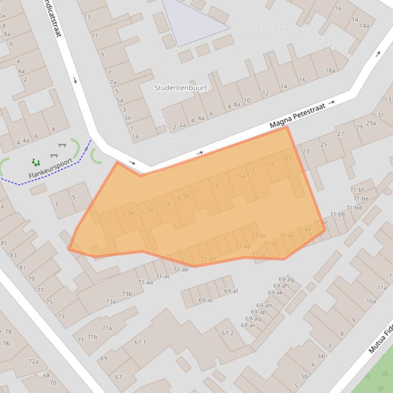 Kaart van postcodegebied 9741CE.