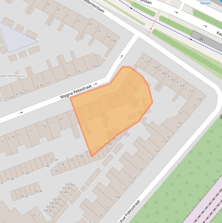 Kaart van postcodegebied 9741CG.