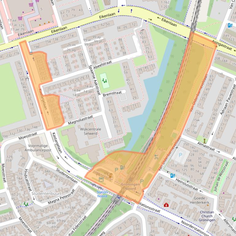 Kaart van postcodegebied 9741CN.