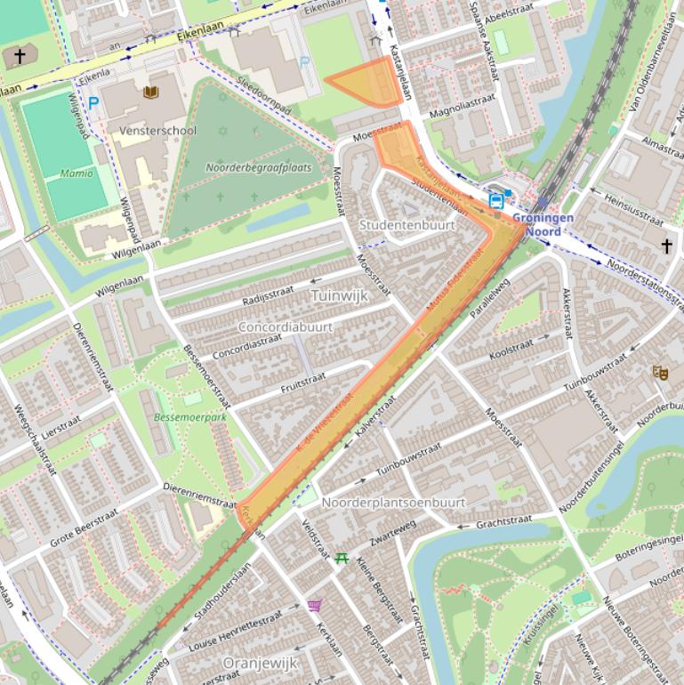 Kaart van postcodegebied 9741CP.