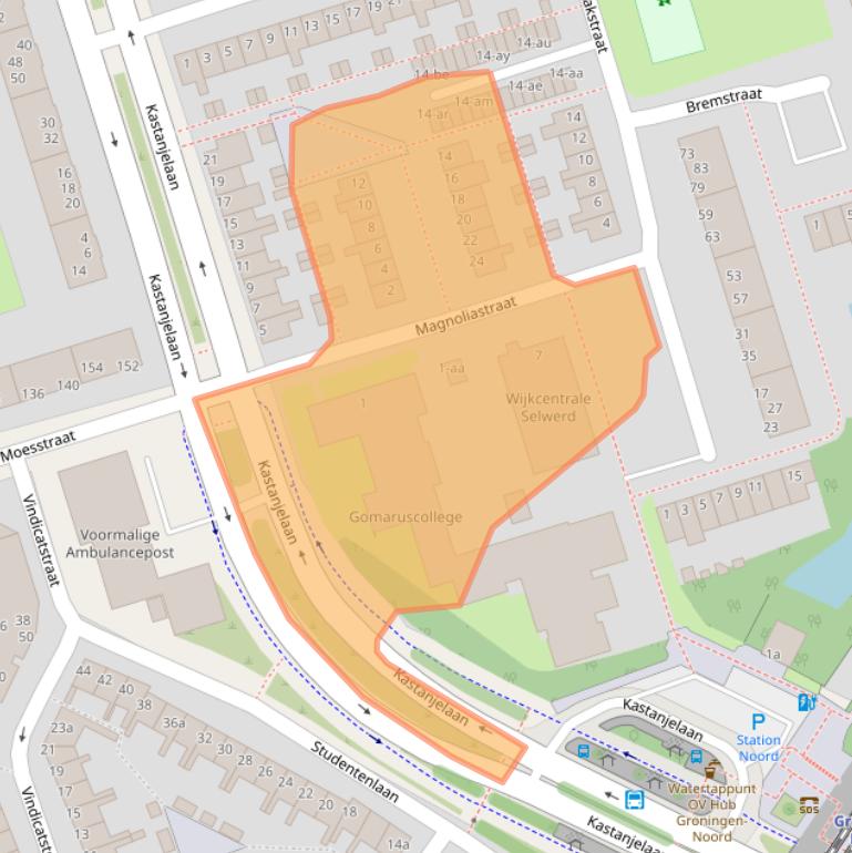 Kaart van postcodegebied 9741CS.