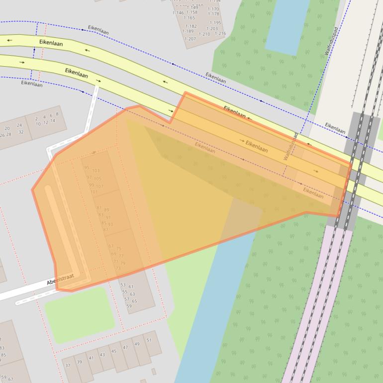 Kaart van postcodegebied 9741EE.