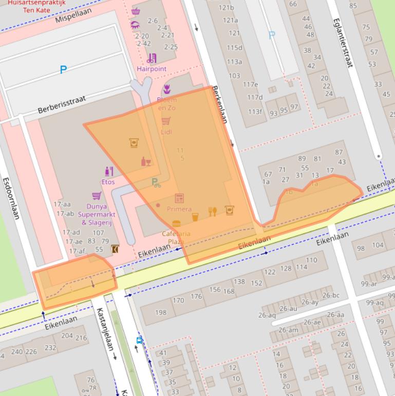 Kaart van postcodegebied 9741EH.