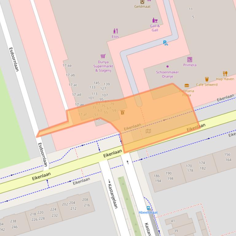 Kaart van postcodegebied 9741EJ.