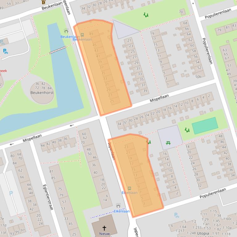 Kaart van postcodegebied 9741GA.