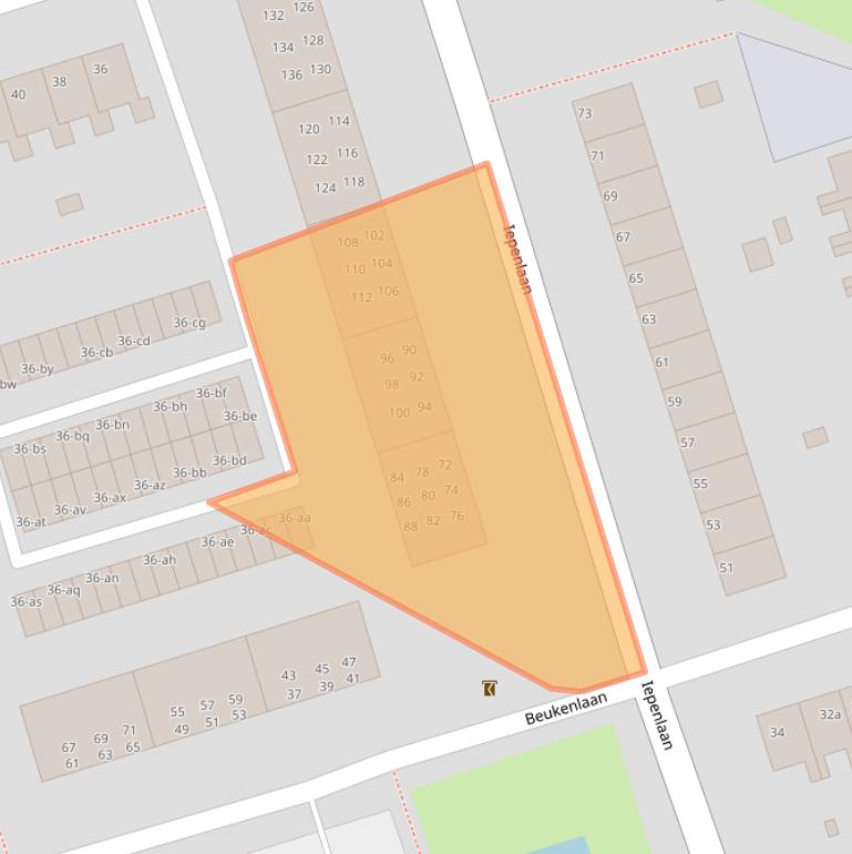 Kaart van postcodegebied 9741GE.