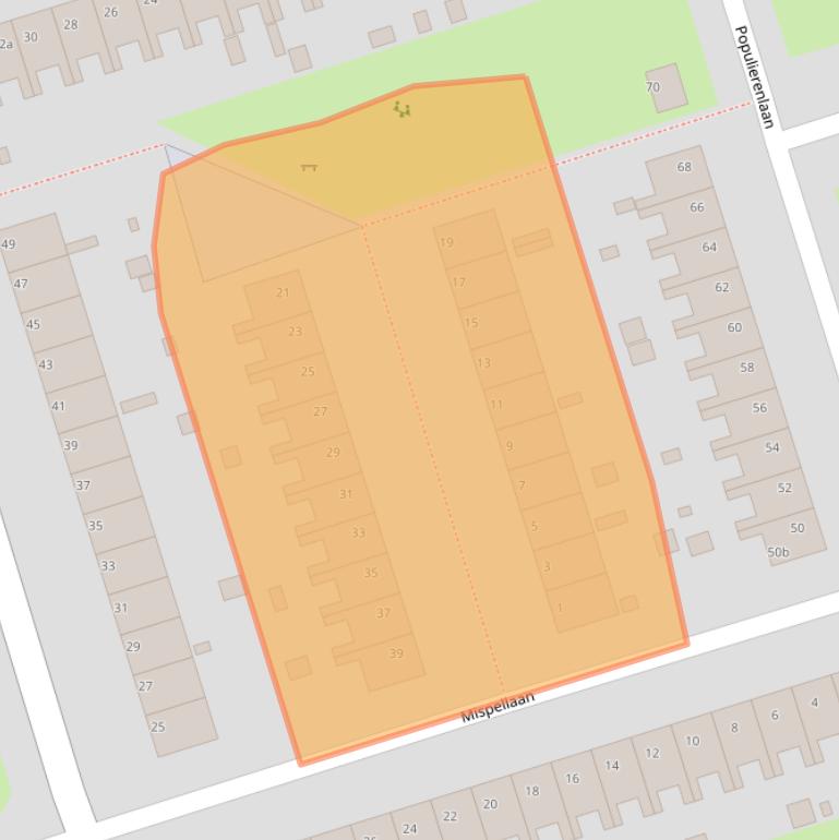 Kaart van postcodegebied 9741GJ.