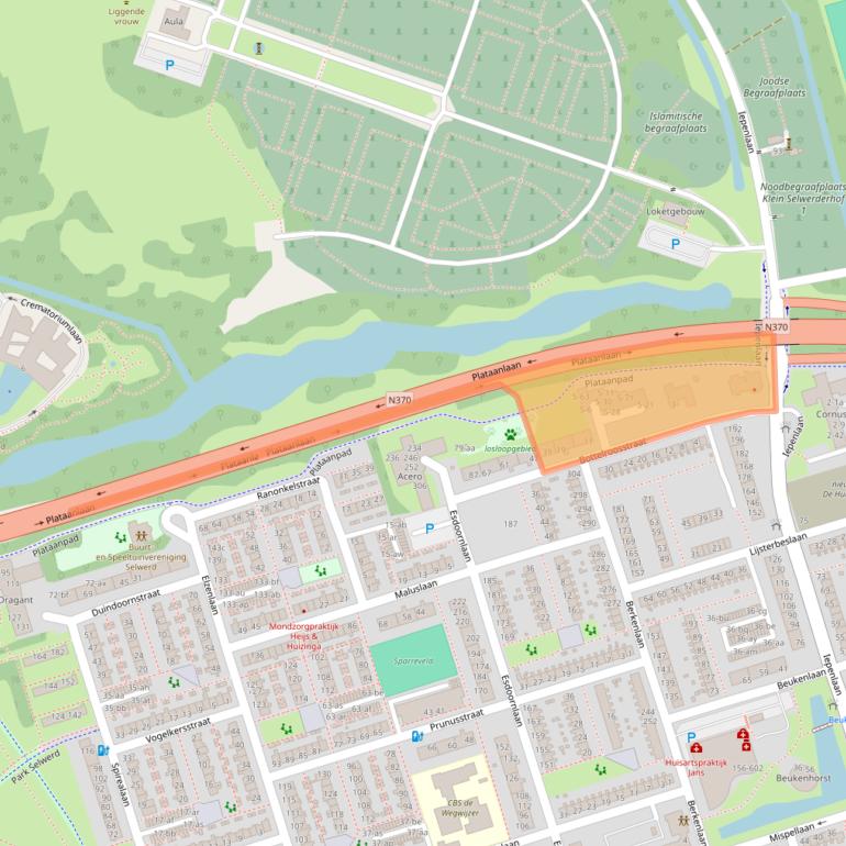 Kaart van postcodegebied 9741JD.