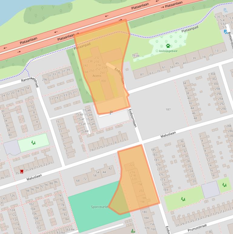 Kaart van postcodegebied 9741KJ.