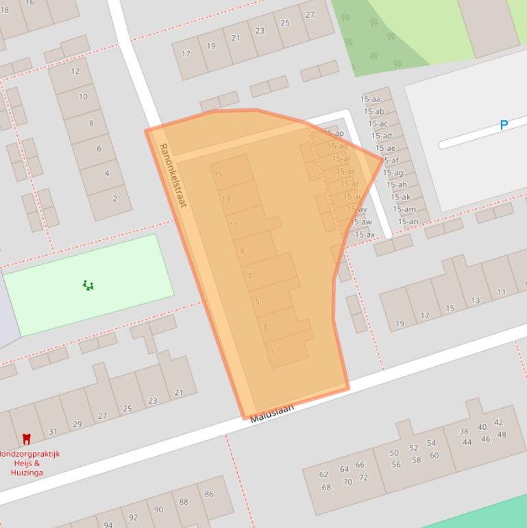 Kaart van postcodegebied 9741LR.