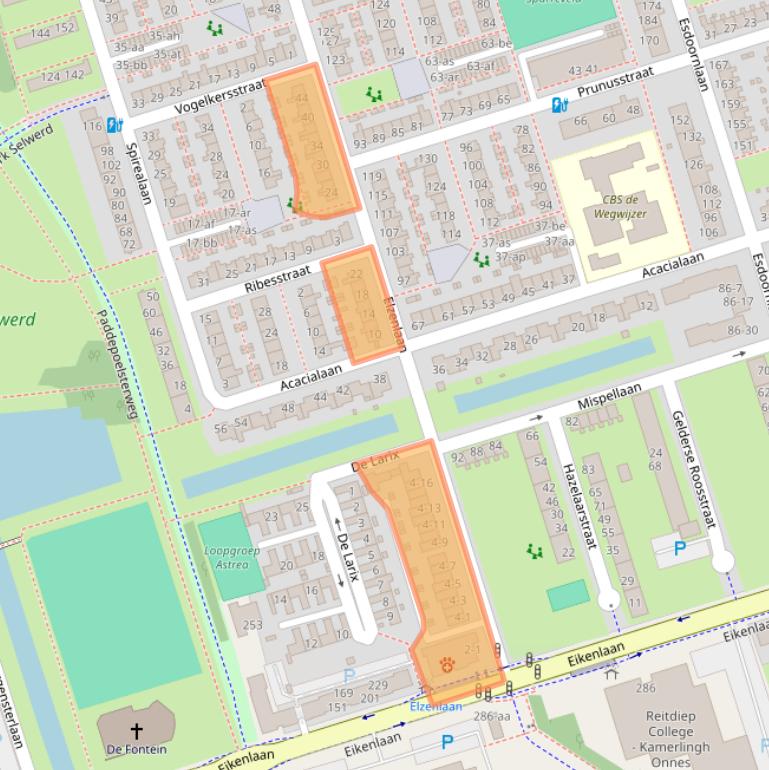 Kaart van postcodegebied 9741NE.