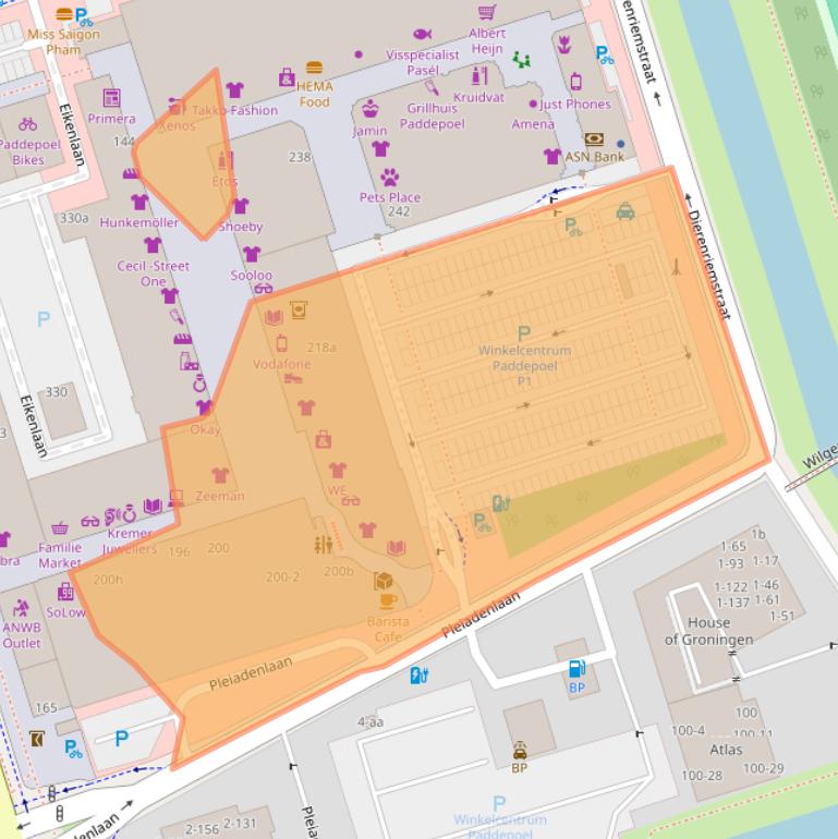 Kaart van postcodegebied 9742AM.