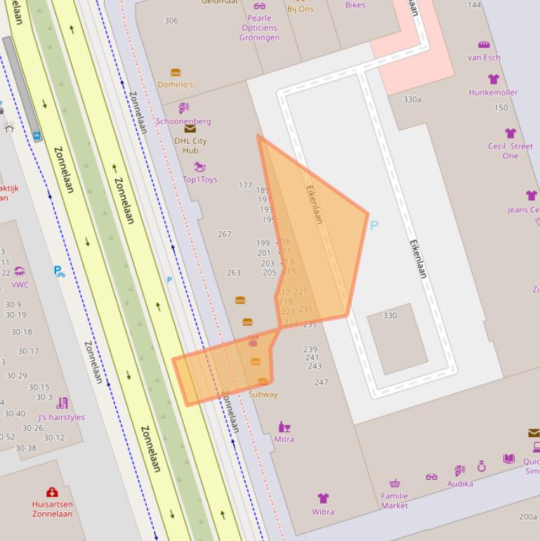 Kaart van postcodegebied 9742BE.