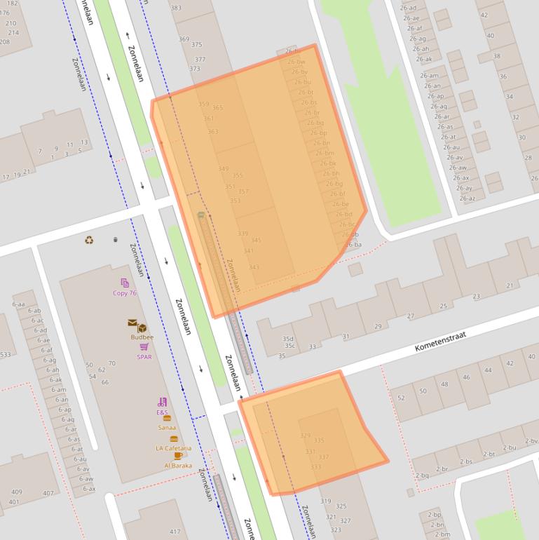 Kaart van postcodegebied 9742BJ.