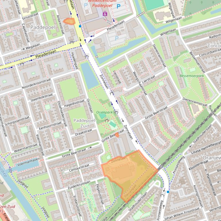 Kaart van postcodegebied 9742BL.