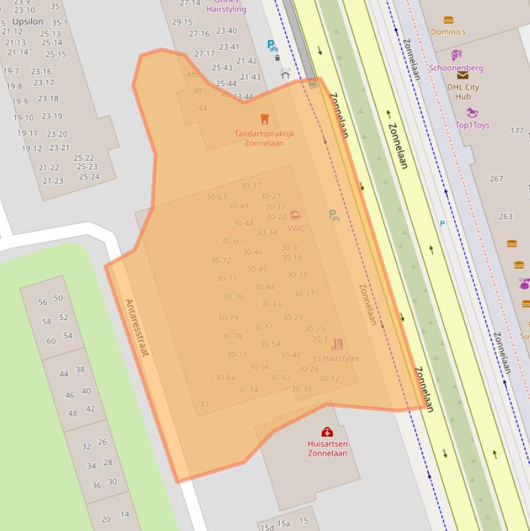 Kaart van postcodegebied 9742BM.