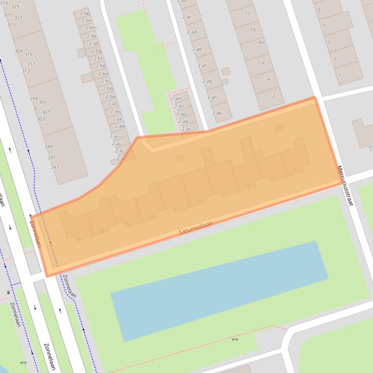 Kaart van postcodegebied 9742EB.