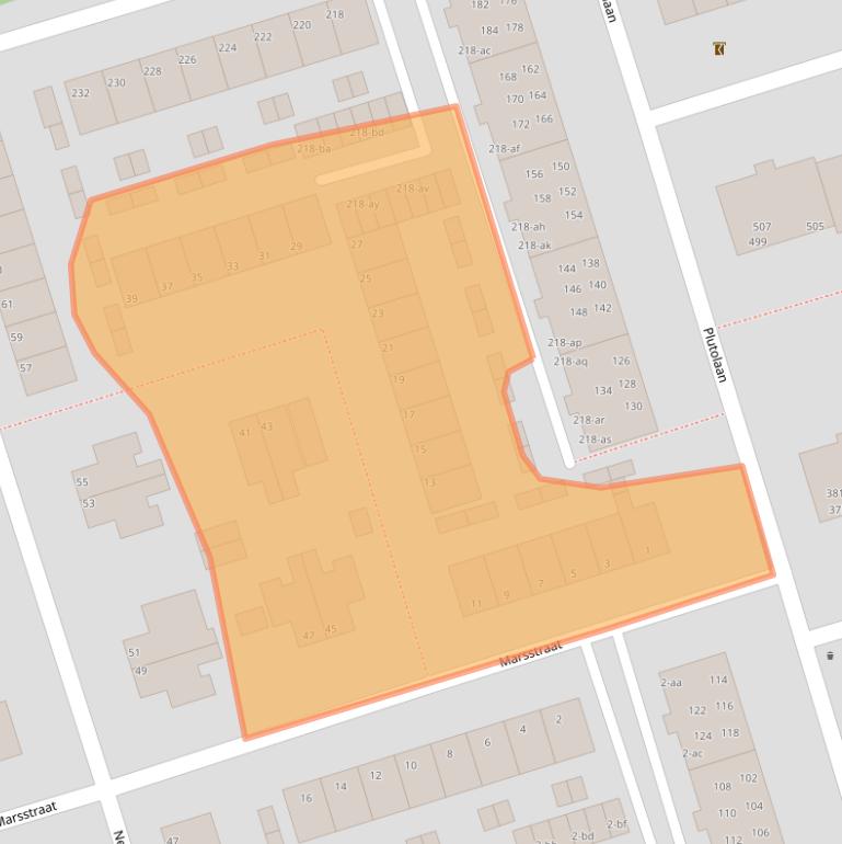 Kaart van postcodegebied 9742EK.