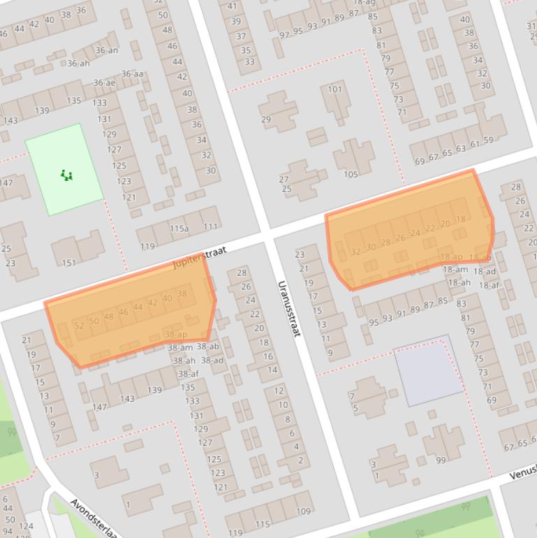 Kaart van postcodegebied 9742EZ.