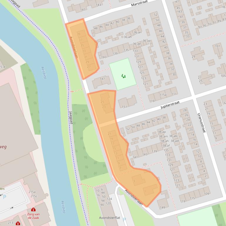 Kaart van postcodegebied 9742KA.