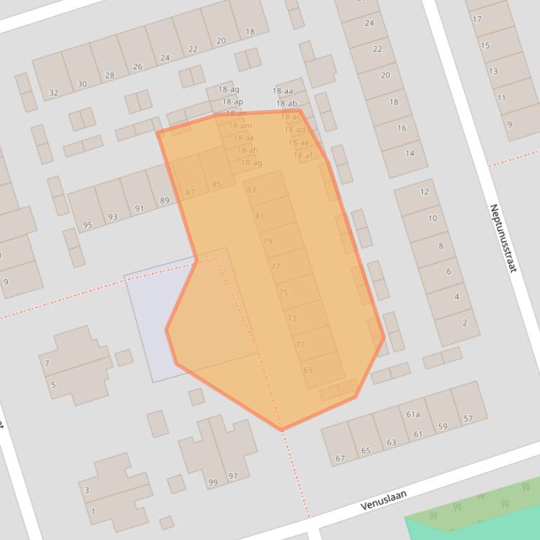 Kaart van postcodegebied 9742KK.