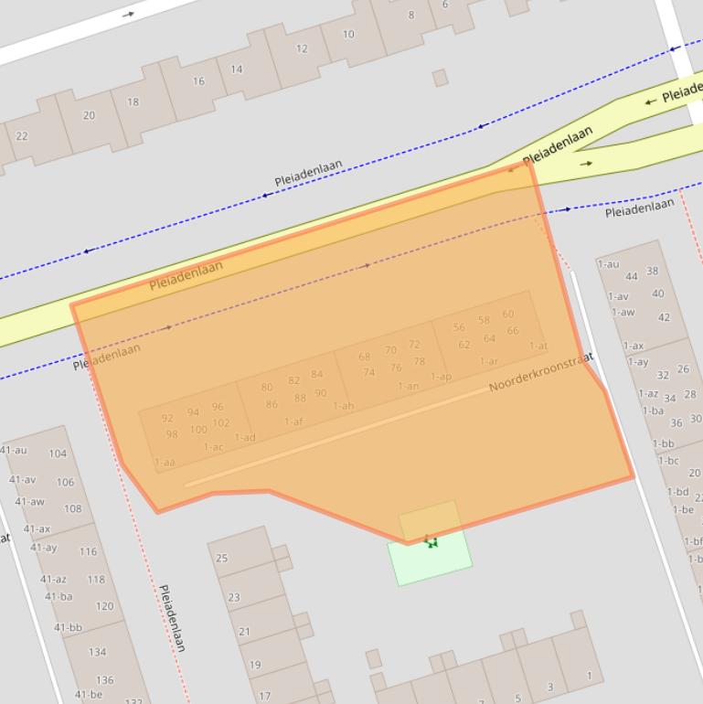Kaart van postcodegebied 9742NJ.