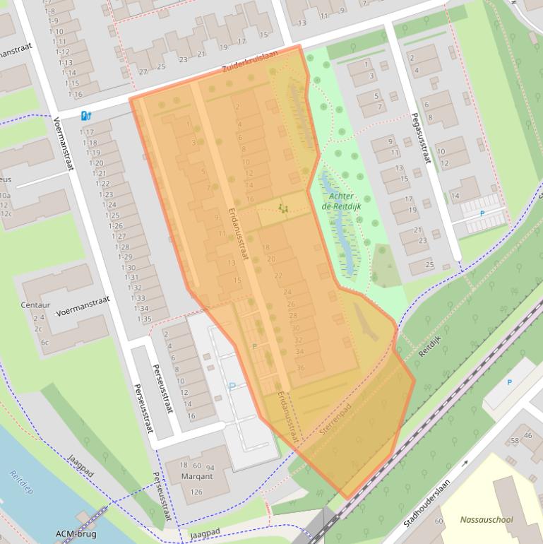 Kaart van postcodegebied 9742PZ.