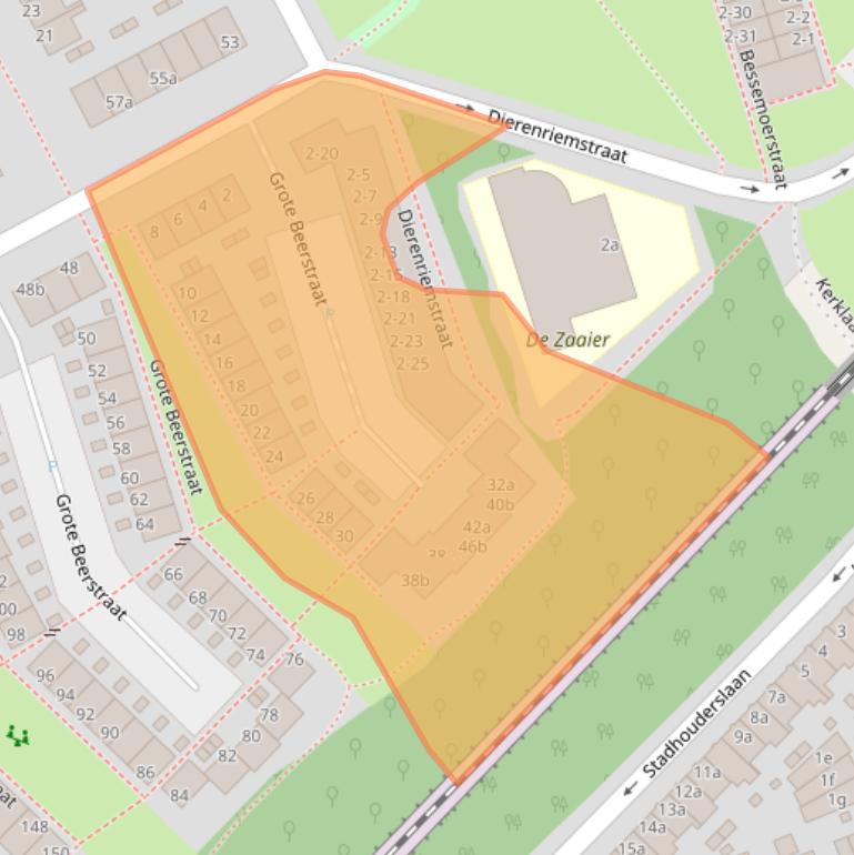Kaart van postcodegebied 9742SB.