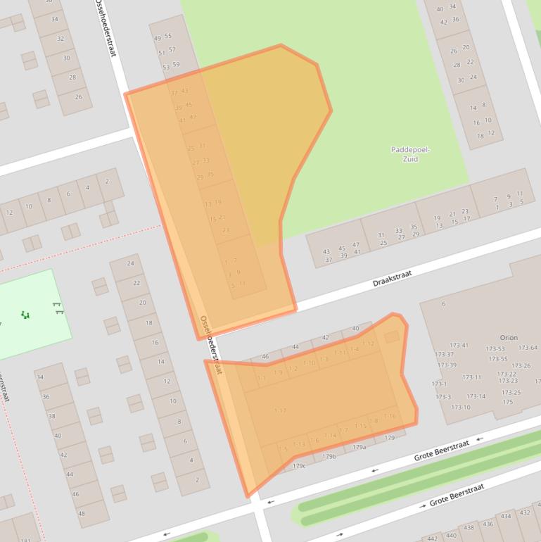 Kaart van postcodegebied 9742TJ.