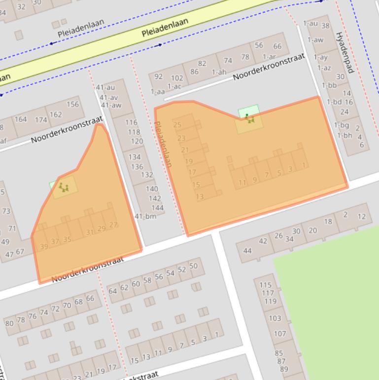 Kaart van postcodegebied 9742XA.