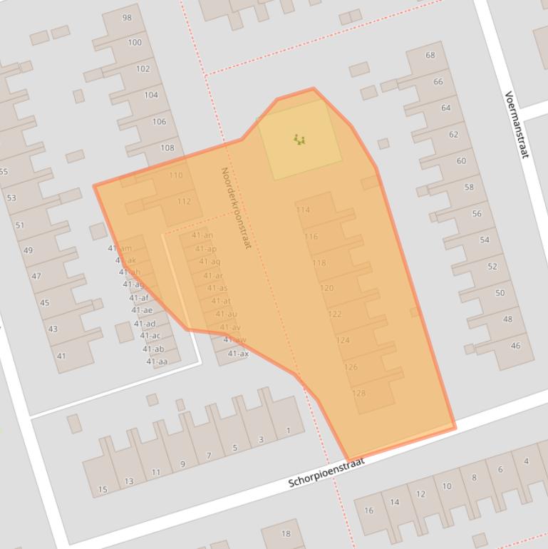 Kaart van postcodegebied 9742XJ.