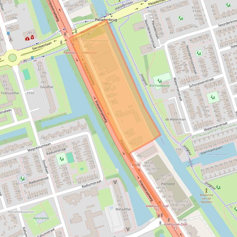 Kaart van postcodegebied 9743AC.
