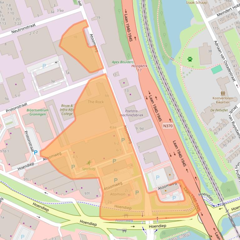 Kaart van postcodegebied 9743AK.