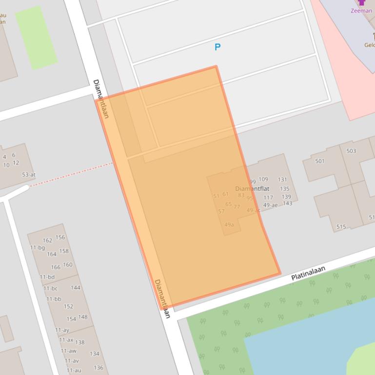 Kaart van postcodegebied 9743BB.