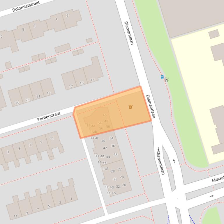 Kaart van postcodegebied 9743BH.