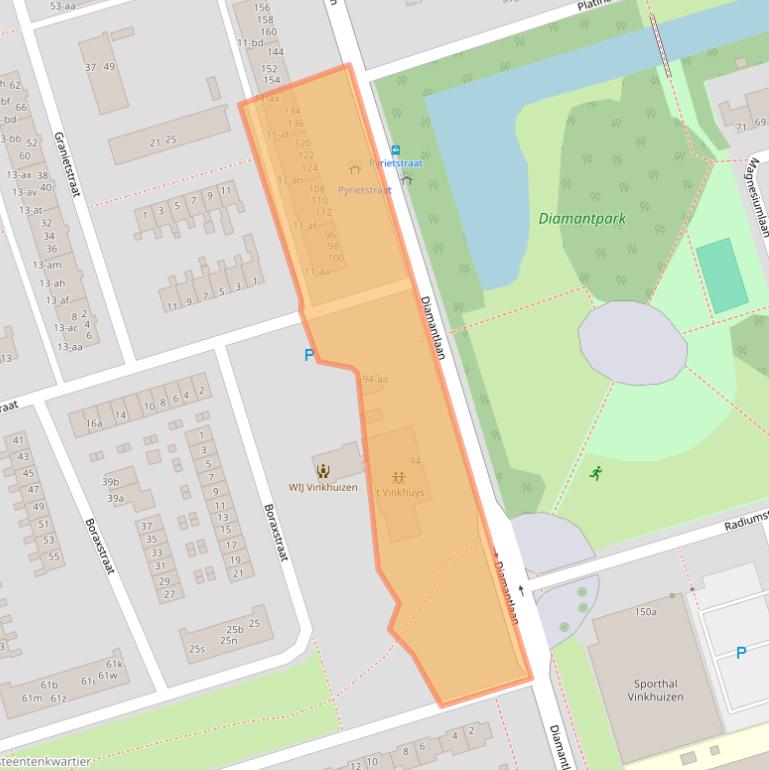 Kaart van postcodegebied 9743BJ.