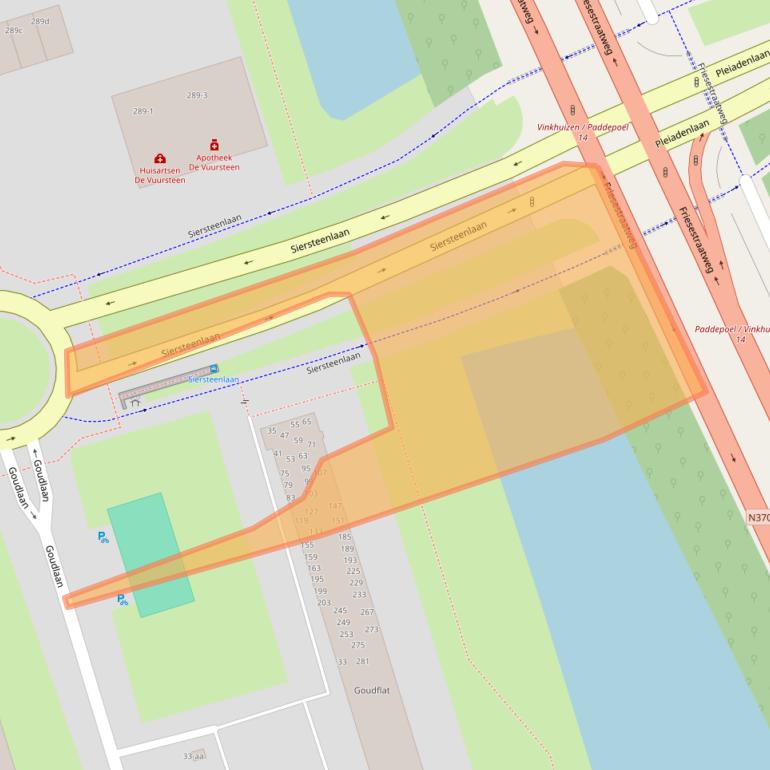 Kaart van postcodegebied 9743CC.