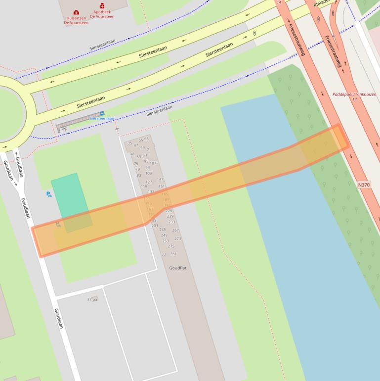 Kaart van postcodegebied 9743CD.